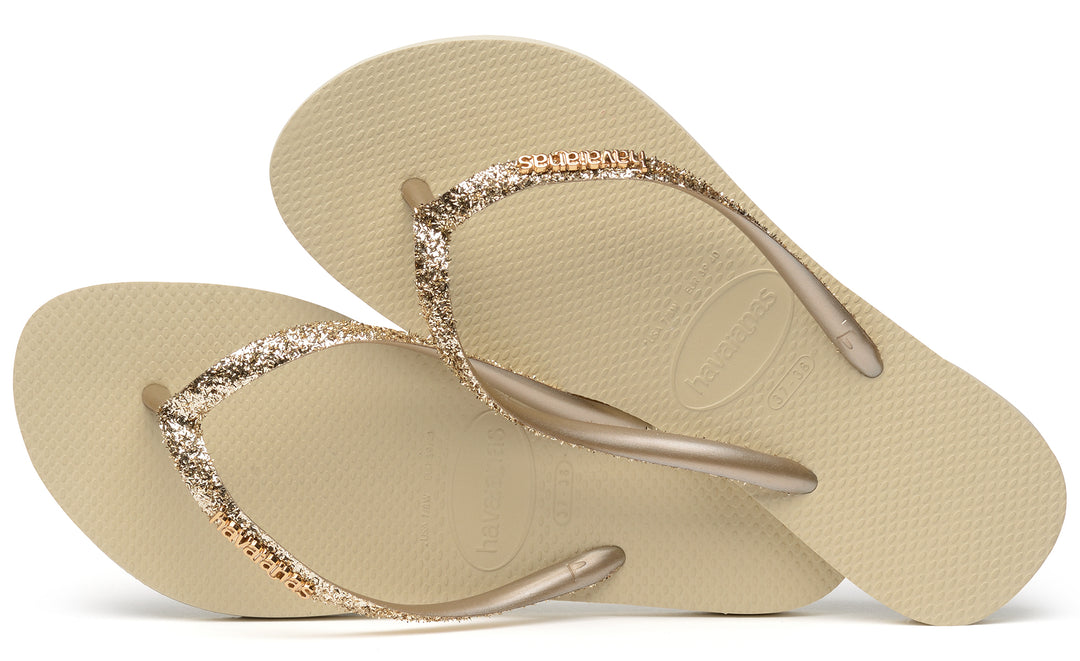 Havaianas Slim Glitter II In Gold For Women