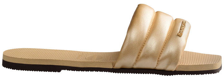 Havaianas You Milan Metallic Sandalo con punta quadrata da donna in oro