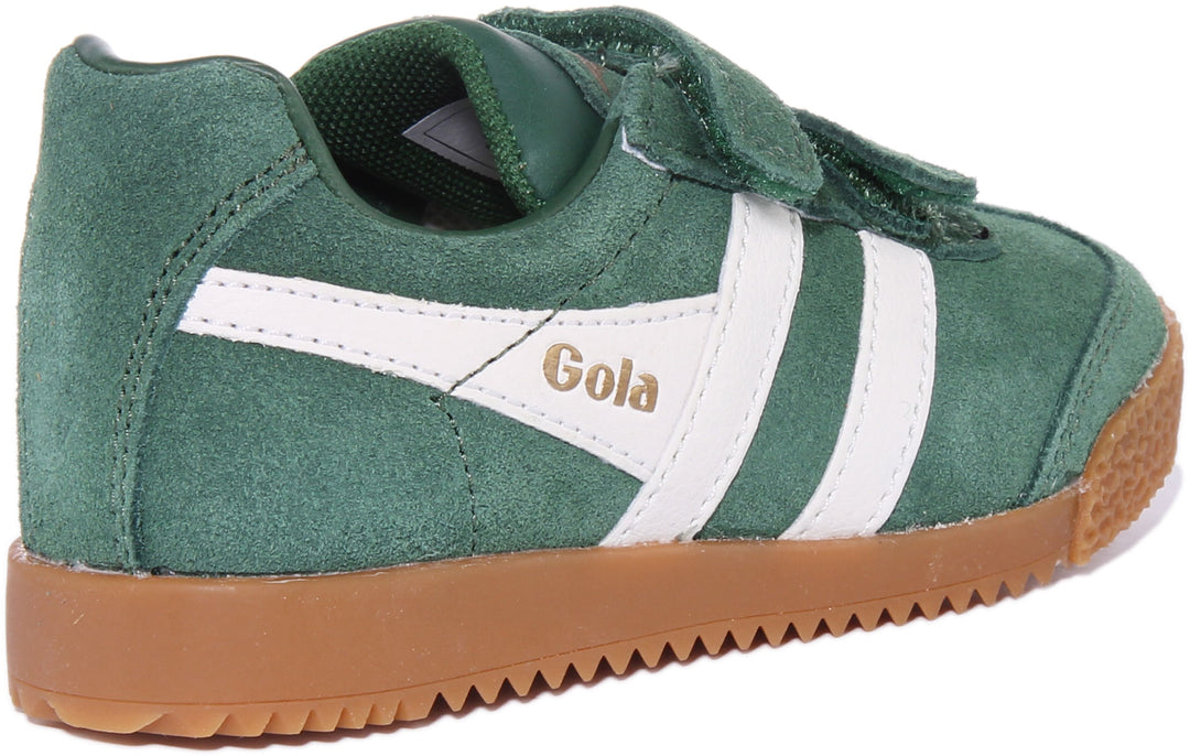 Gola Classics Harrier Velcro Zapatillas de deporte con 2 correa de gancho clásicas para niños en verde