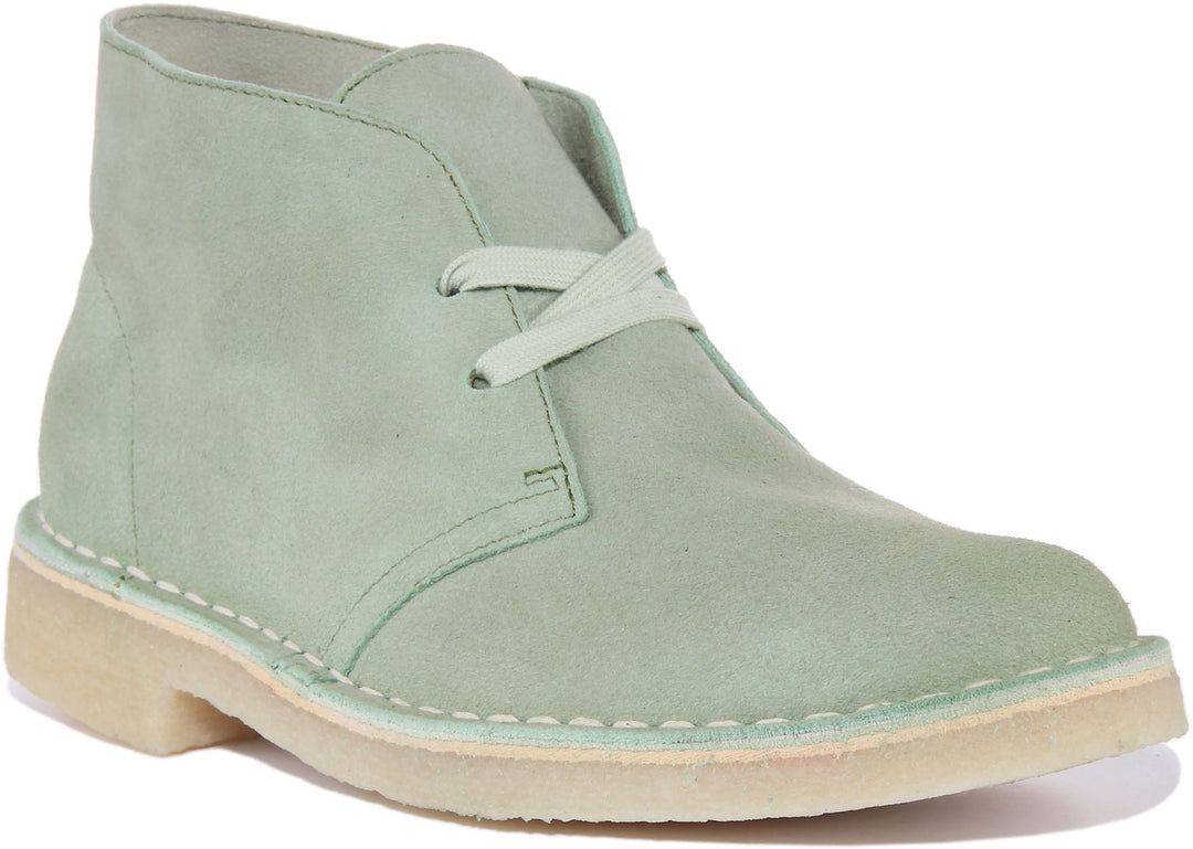 Clarks Originals Desert Boot In Green For Women Eyelet Chukka
