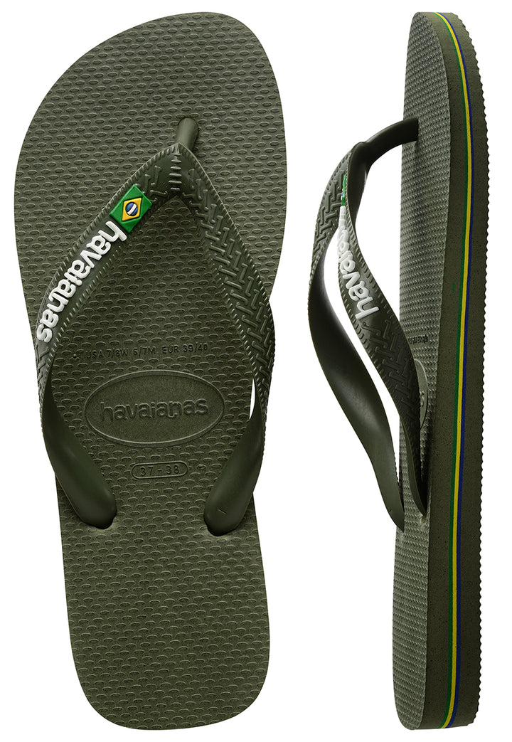 Havaianas Brasil Logo Flip Flop Sandale Grün