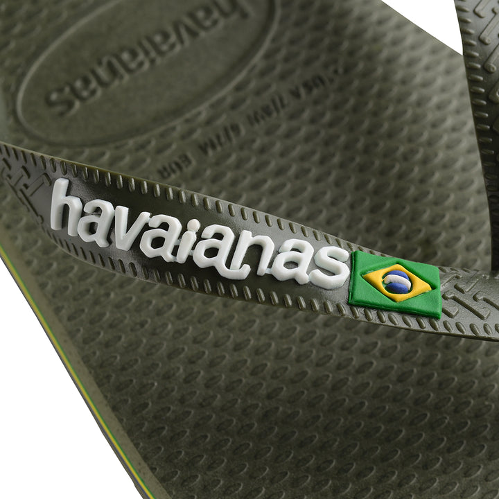 Havaianas Brasil Logo In Olive Green