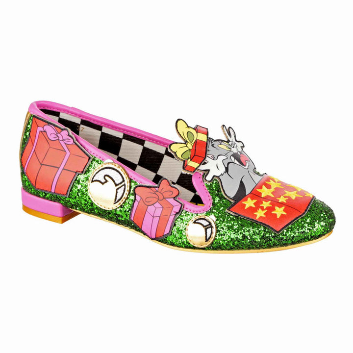 Irregular Choice Peek A Boo Scarpe piatte Tom e Jerry da donna in verde multi