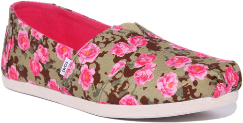 Toms Alpargata In Green Floral For Women