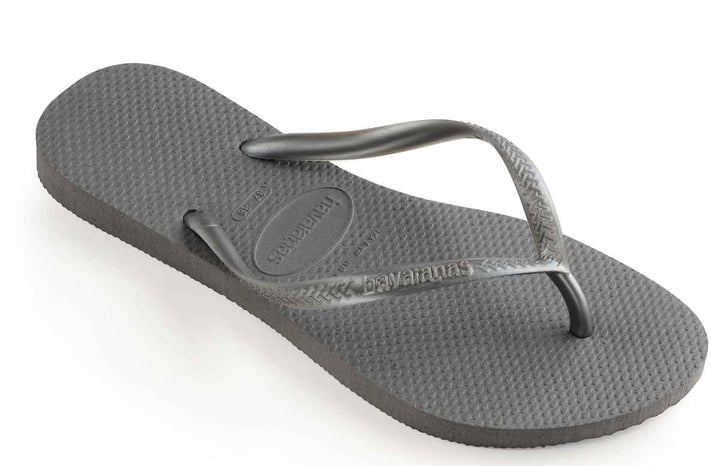 Havaianas Slim Logo Sandales de plage pour femmes en gris