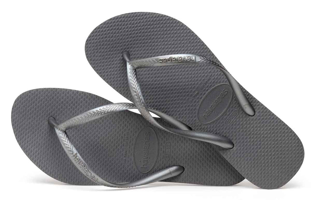 Havaianas Slim Logo Sandales de plage pour femmes en gris