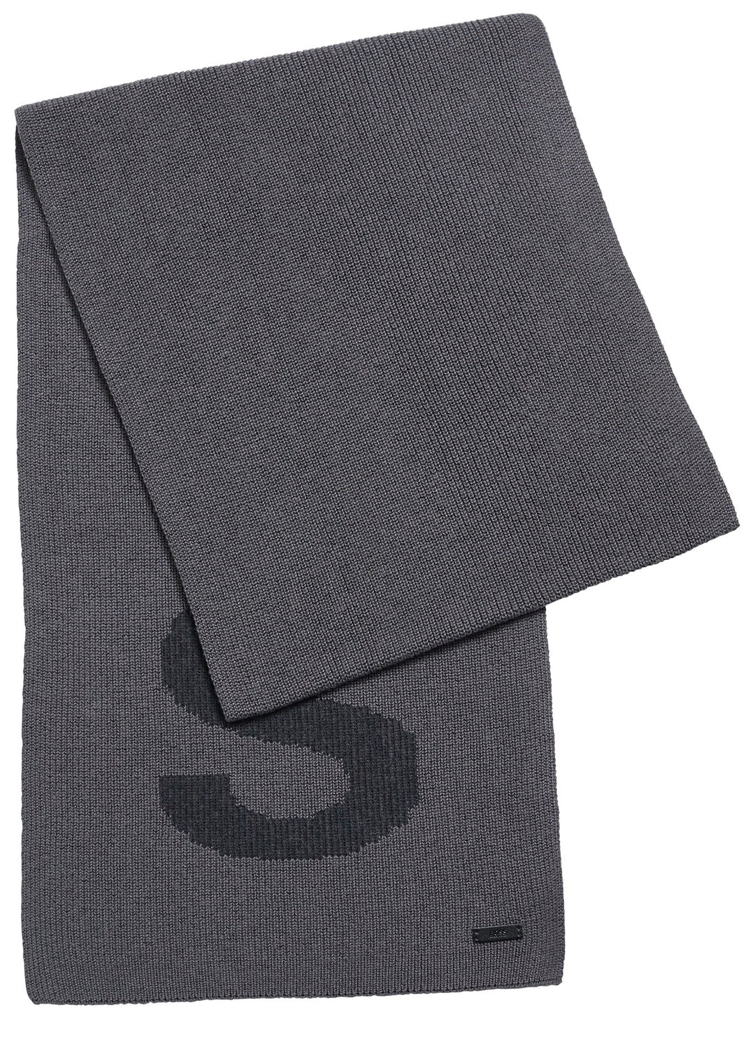 Hugo Boss Nebbio Herren Schal aus Baumwolle Mit Logo Grau