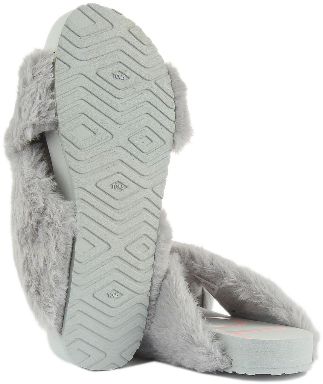 Toms Susie EVA Pantofole con piattaforma in pelliccia sintetica da donna in grigio