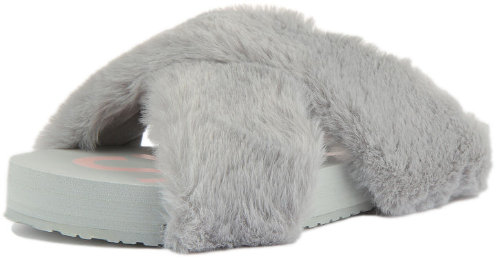 Toms Susie EVA Pantuflas de plataforma de piel sintética para mujer en gris