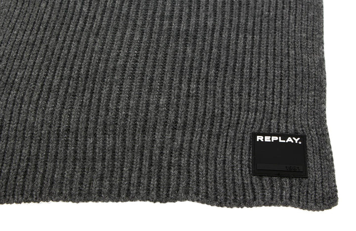 Replay Scarf And Beanie Set In Grey For Men
