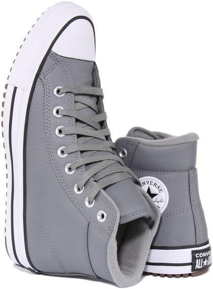 Grey on sale leather converse