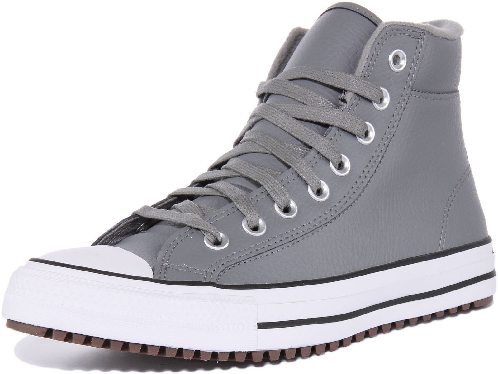 Grey on sale leather converse