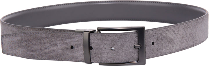 JUSTINREESS Cooper Cinturón reversible de piel de ante para hombre en gris