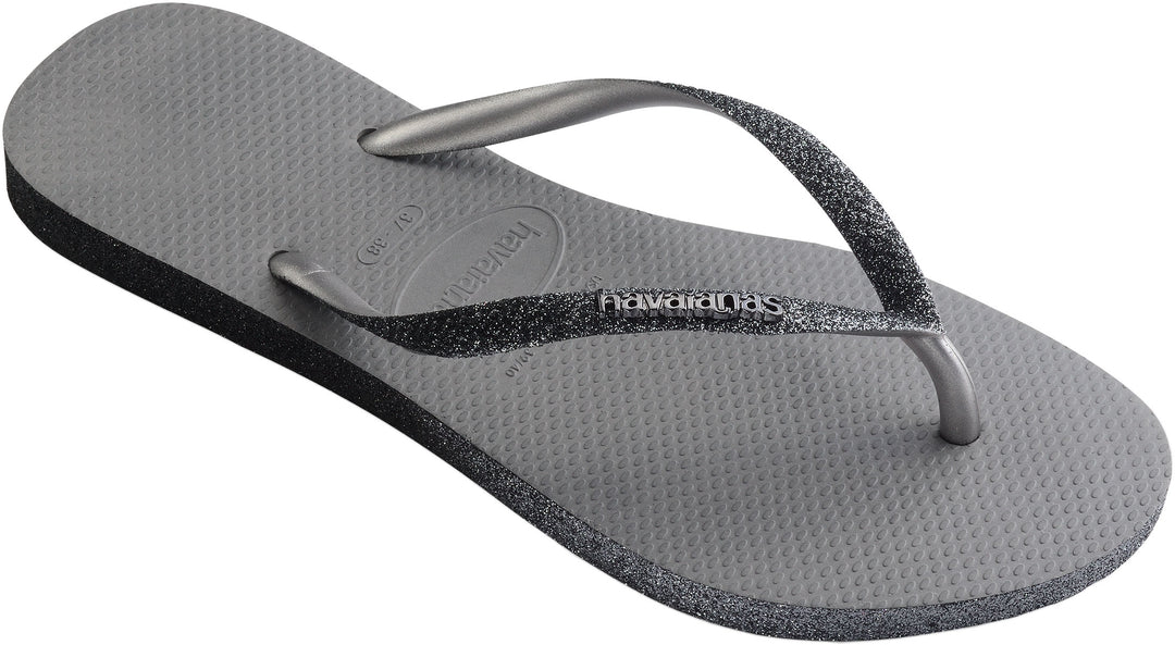 Havaianas Slim Glitter Metalic In Grey For Women Flip Flop