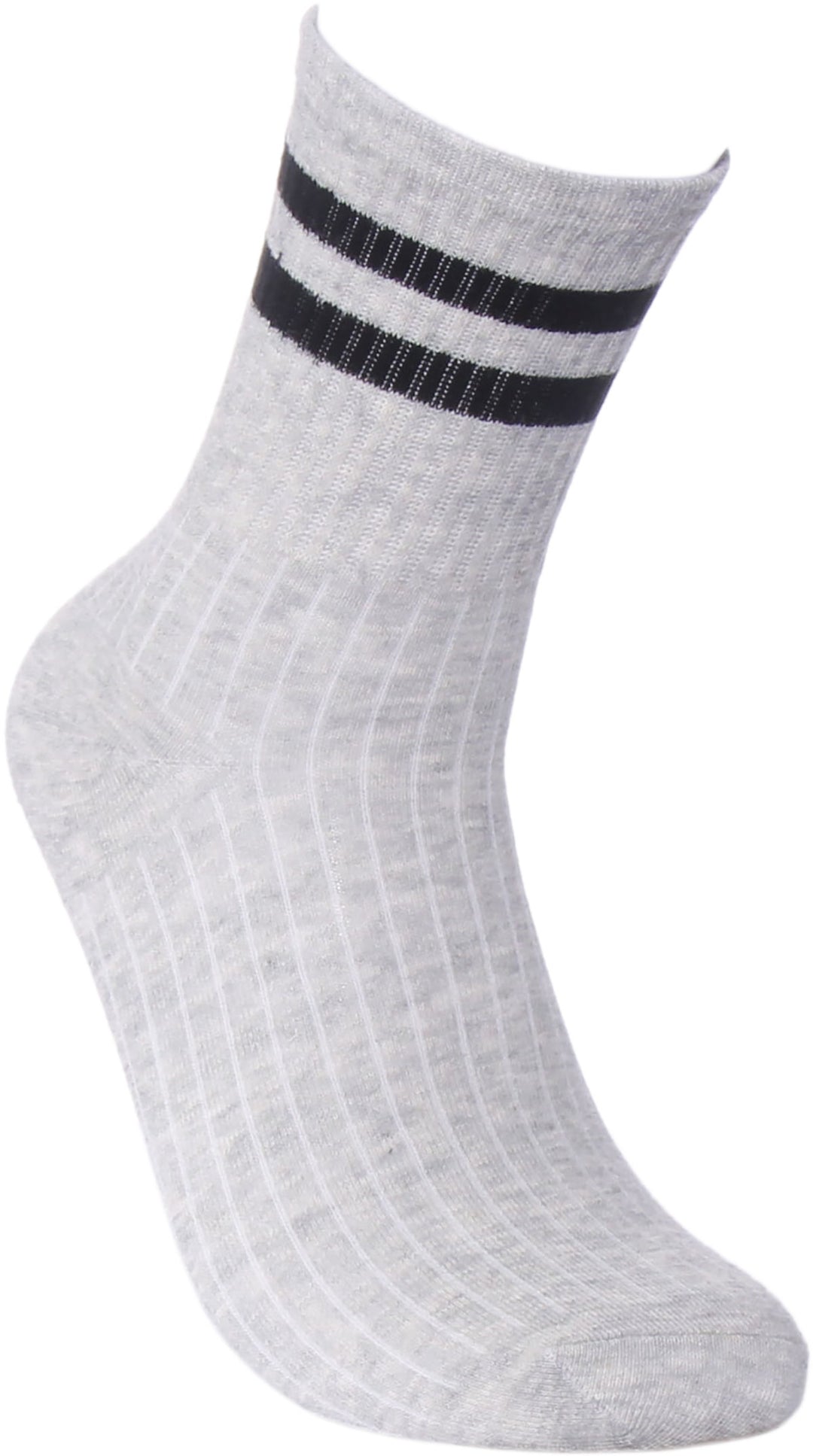 JUST TEESS Stripe Herren Baumwolle Socken Grau