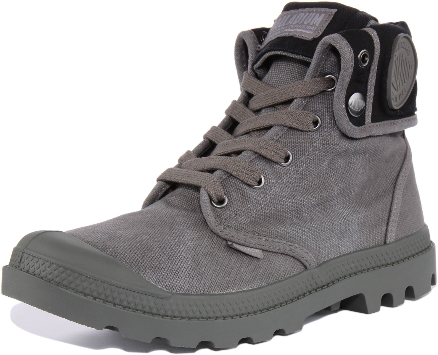 Palladium Baggy In Grey For Men Folderable Lace Up Boots