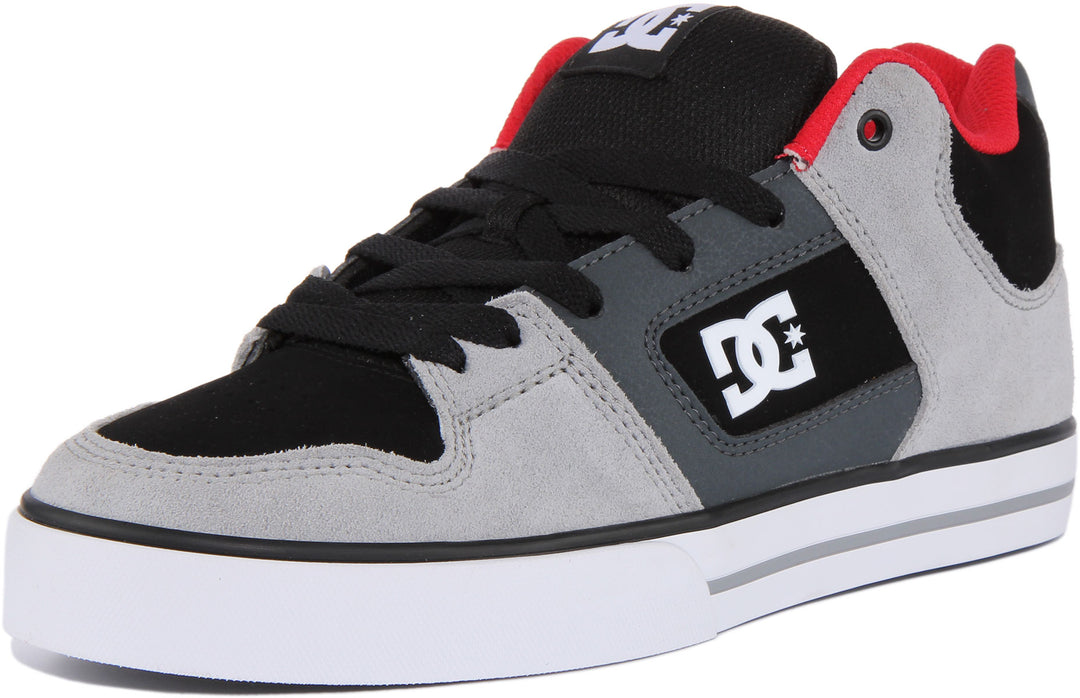 DC Shoes Pure Mid Herren Schnürung Nubuk Leder Skate Turnschuhe Grau