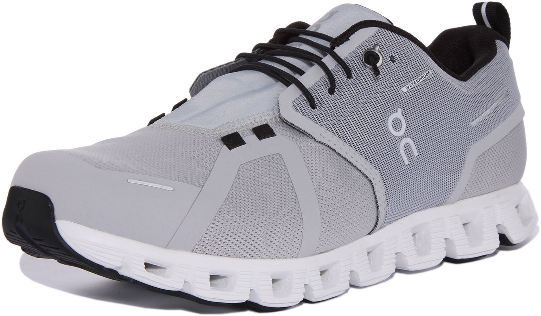 On Running Cloud 5 Waterproof Chaussures de course à lacets pour hommes en gris
