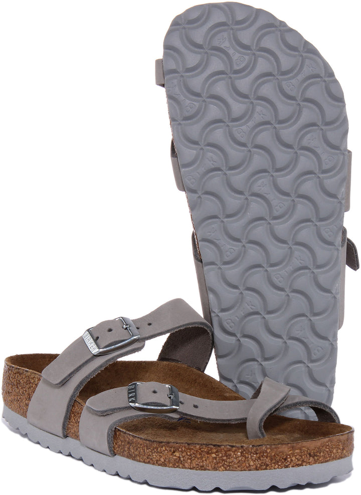 Birkenstock Mayari Riemchen Nubuk Leder Sandale Grau