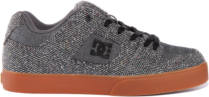 DC Shoes Pure Tx Se Herren Schnürung Textil Skate Turnschuhe Grau
