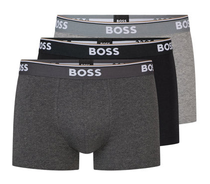 Boss Trunk 3P Bold Pack de 3 bóxers de algodón para hombre en gris