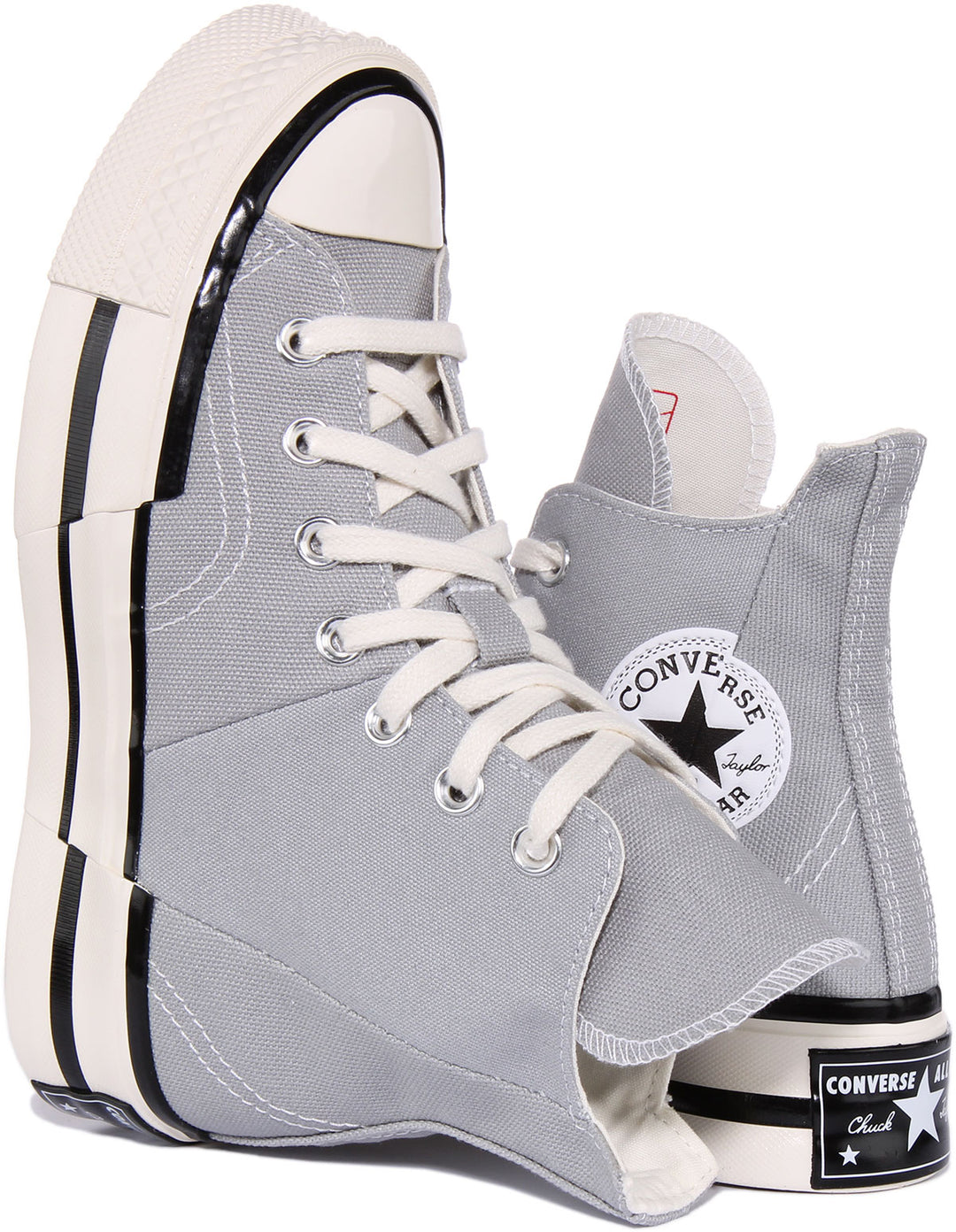 Converse Chuck 70 Plus Hi Scarpe da ginnastica allacciate in tela da unisex in bianco nero