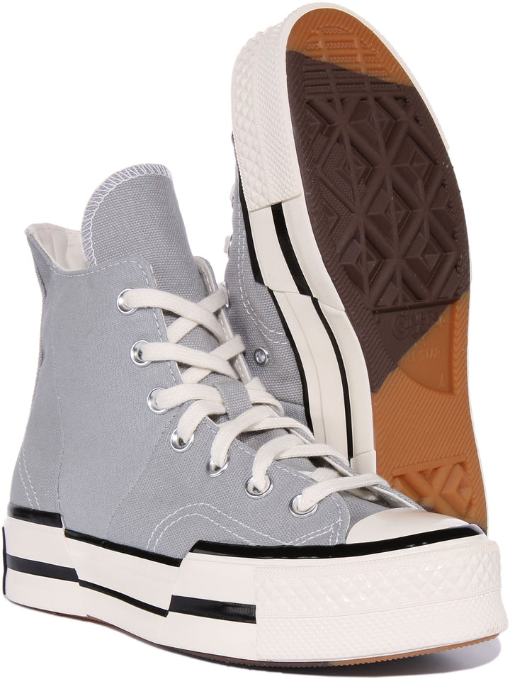 Converse Chuck 70 Plus Hi Scarpe da ginnastica allacciate in tela da unisex in bianco nero