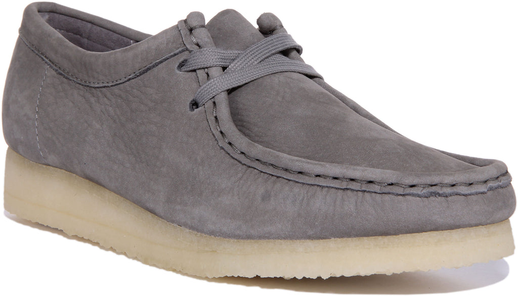 Clarks Originals Wallabee In Grey For Women | Crepe Sole Suede