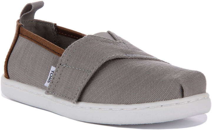 Toms Tiny Alpargata In Grey Brown For Infants