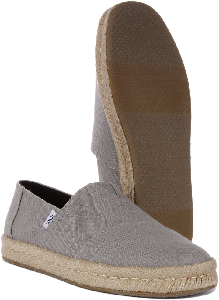 Toms Alpargata Rope 2.0 Scarpe da ginnastica espadrillas in cotone riciclato da uomo in grigio