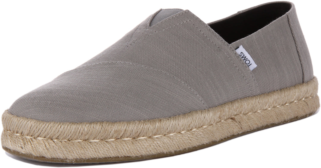 Toms Alpargata Rope 2.0 Scarpe da ginnastica espadrillas in cotone riciclato da uomo in grigio