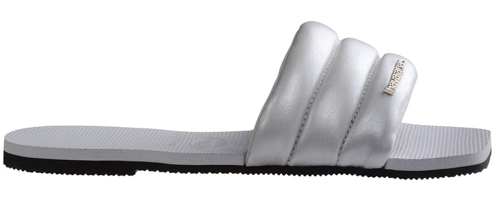 Havaianas You Milan Metallic Frauen Quadrat Zehe Puffy Sandale Grau