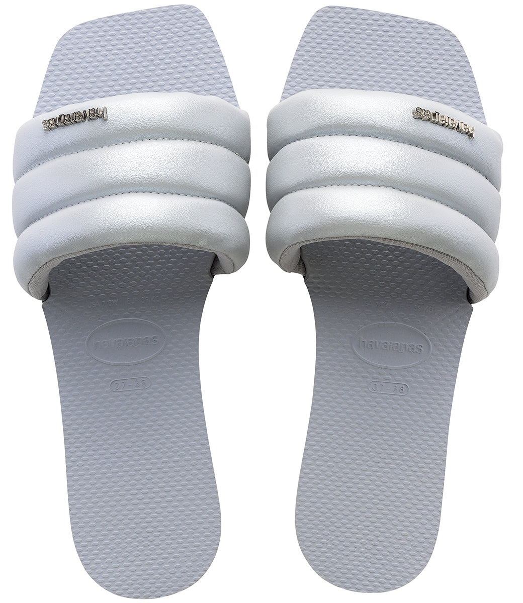 Havaianas You Milan Metallic Sandalo con punta quadrata da donna in grigio