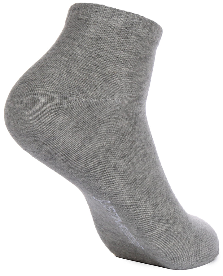 JUSTINREESS 2 paires de chaussettes basses pour homme en gris