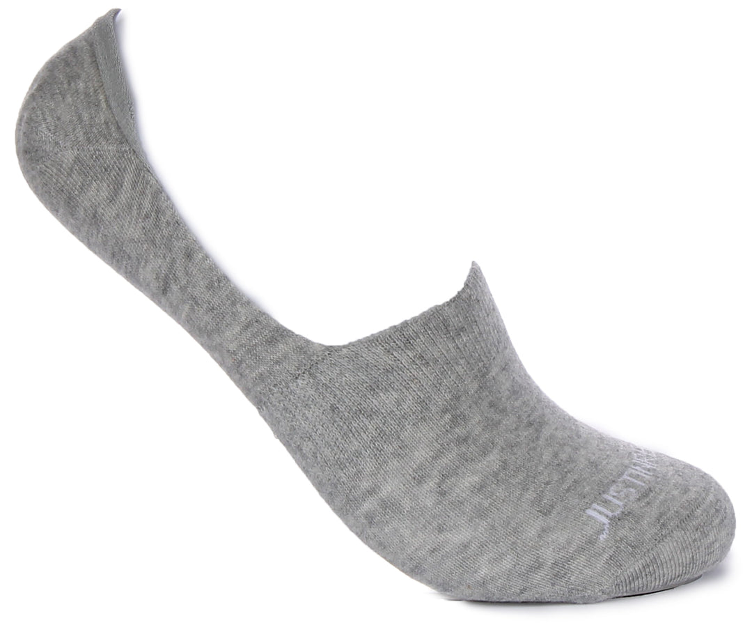 JUSTINREESS 2 paires de chaussettes invisibles pour hommes en gris