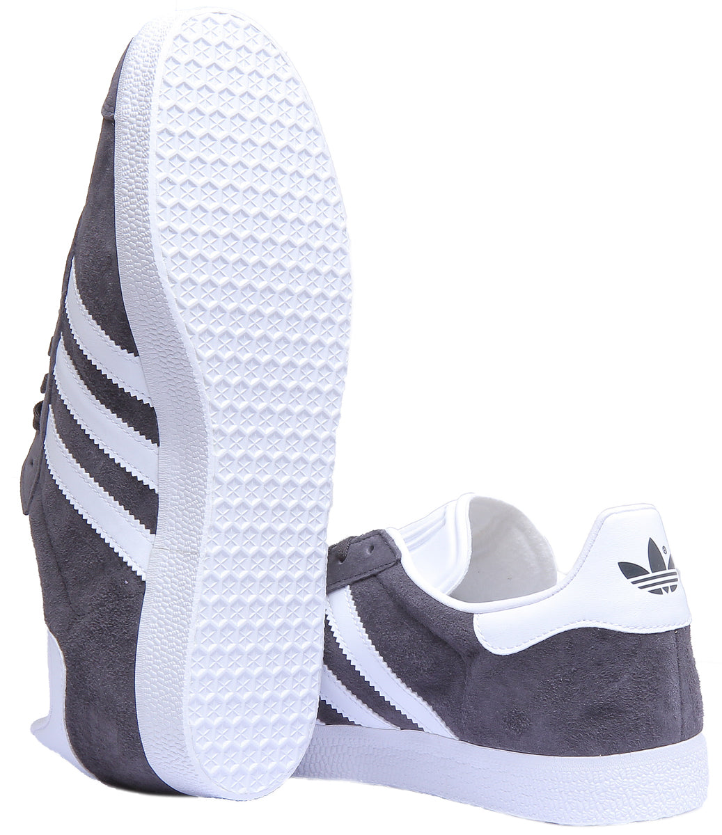 Adidas Gazelle Suede Trainers In Grey White
