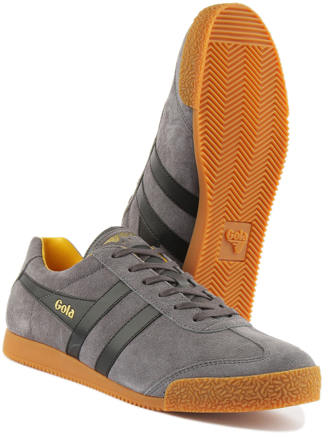 Gola Classics Harrier In Grey Black For Men Retro Style Trainers