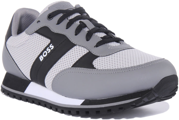 Boss Parkour Runn Zapatillas de deporte sintéticas con cordones para hombre en gris negro