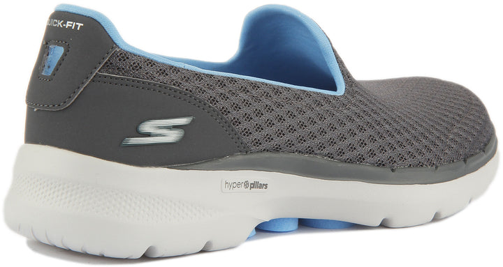 Skechers Go Walk 6 Baskets légères en maille pour femmes en gris bleu