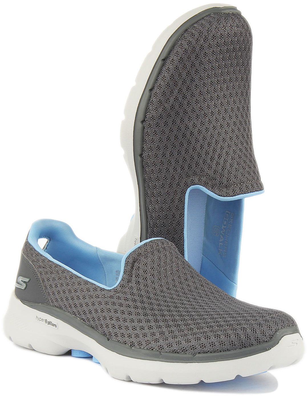 Skechers Go Walk 6 Baskets légères en maille pour femmes en gris bleu