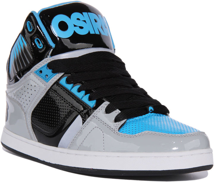 Osiris NYC 83 Clk Baskets mi hautes à lacets pour hommes en gris bleu