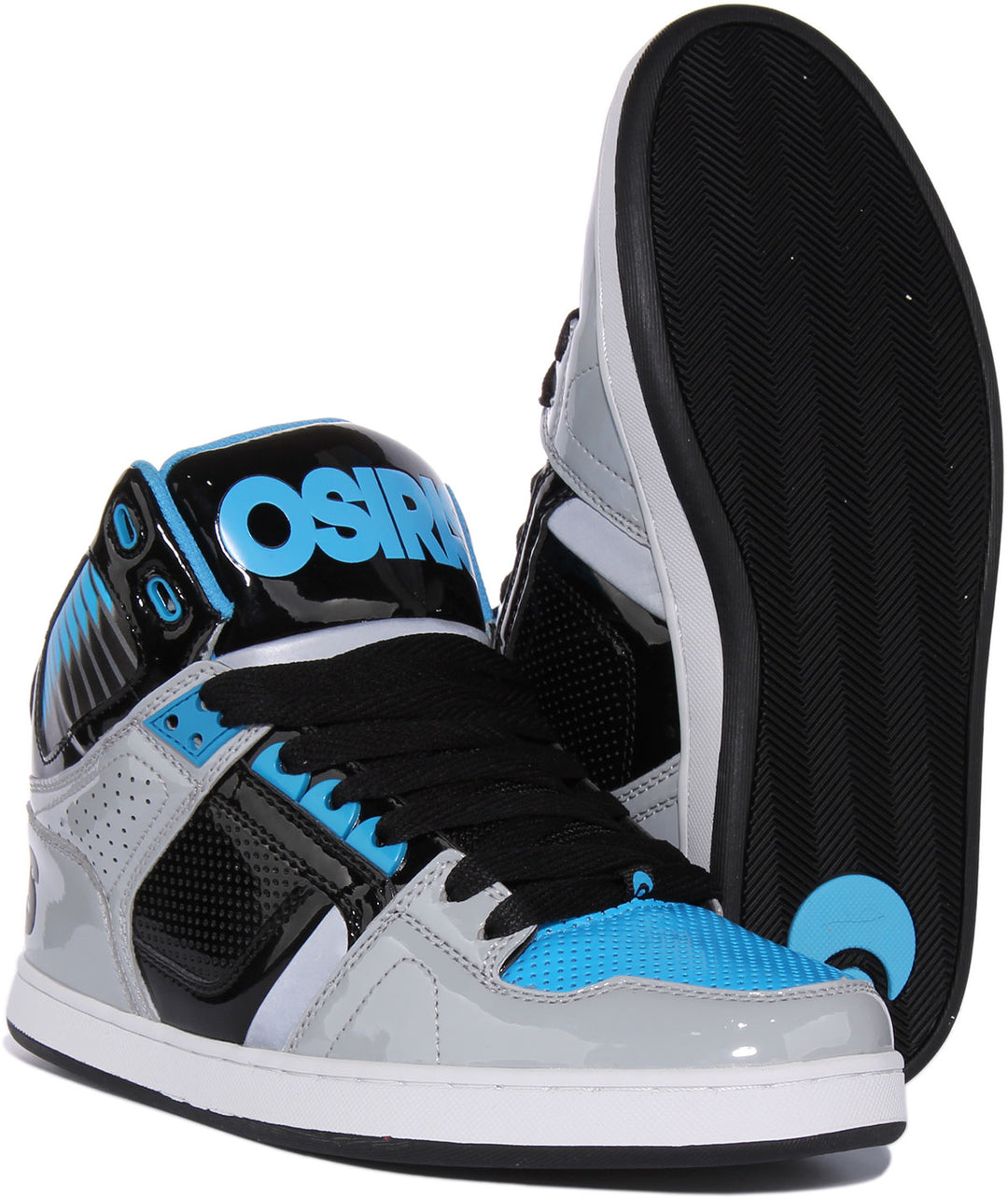 Osiris NYC 83 Clk Baskets mi hautes à lacets pour hommes en gris bleu