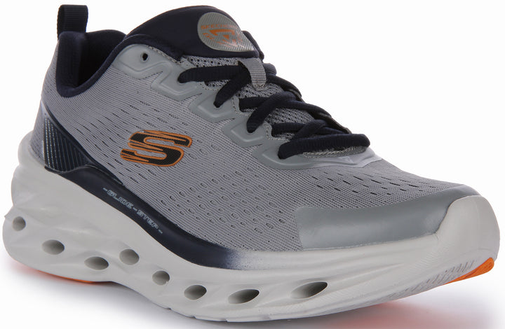 Skechers Glide Step Swift Frayment Herren Schnürung Stricken Vegane Turnschuhe Grau Mar e