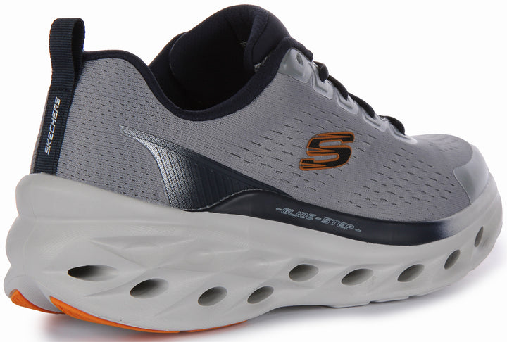 Skechers Glide Step Swift Frayment Herren Schnürung Stricken Vegane Turnschuhe Grau Mar e