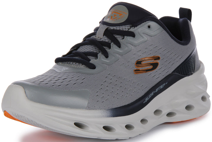 Skechers Glide Step Swift Frayment Herren Schnürung Stricken Vegane Turnschuhe Grau Mar e