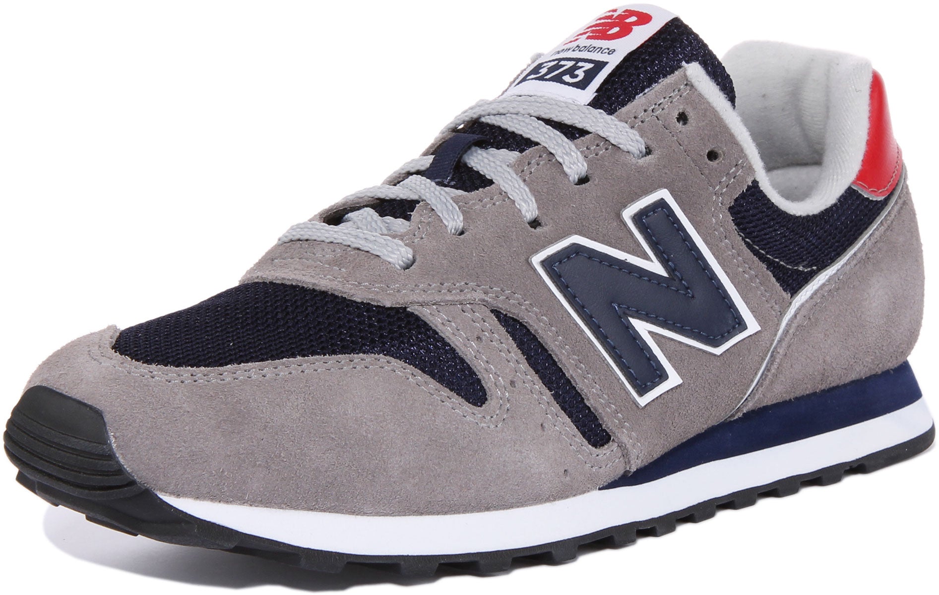 New Balance ML 373 CT2 Grau Rot Schnur Sneaker im 80er Jahre Stil 4feetshoes