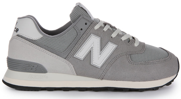 New Balance U574TG2 Schnürung Wildleder Masche Turnschuhe Grau Weiß