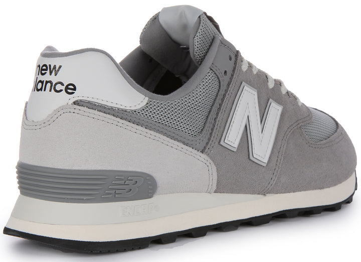 New Balance U574TG2 Baskets à lacets en daim et maille poure en gris blanc