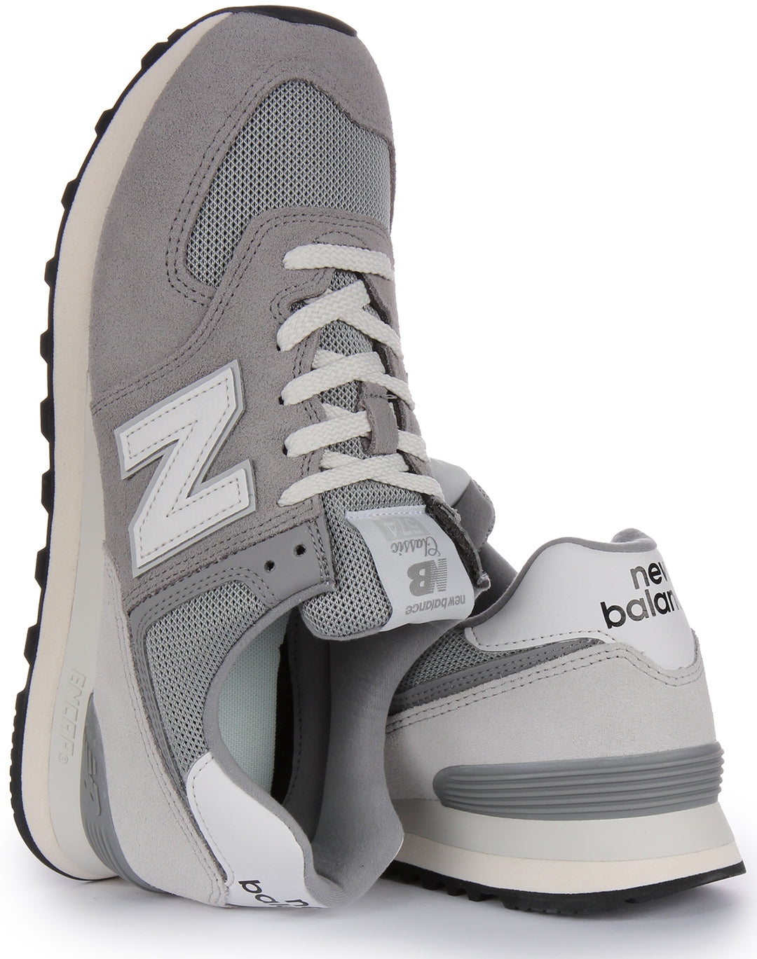 New Balance U574TG2 Zapatillas con cordones de ante y malla para en gris blanco