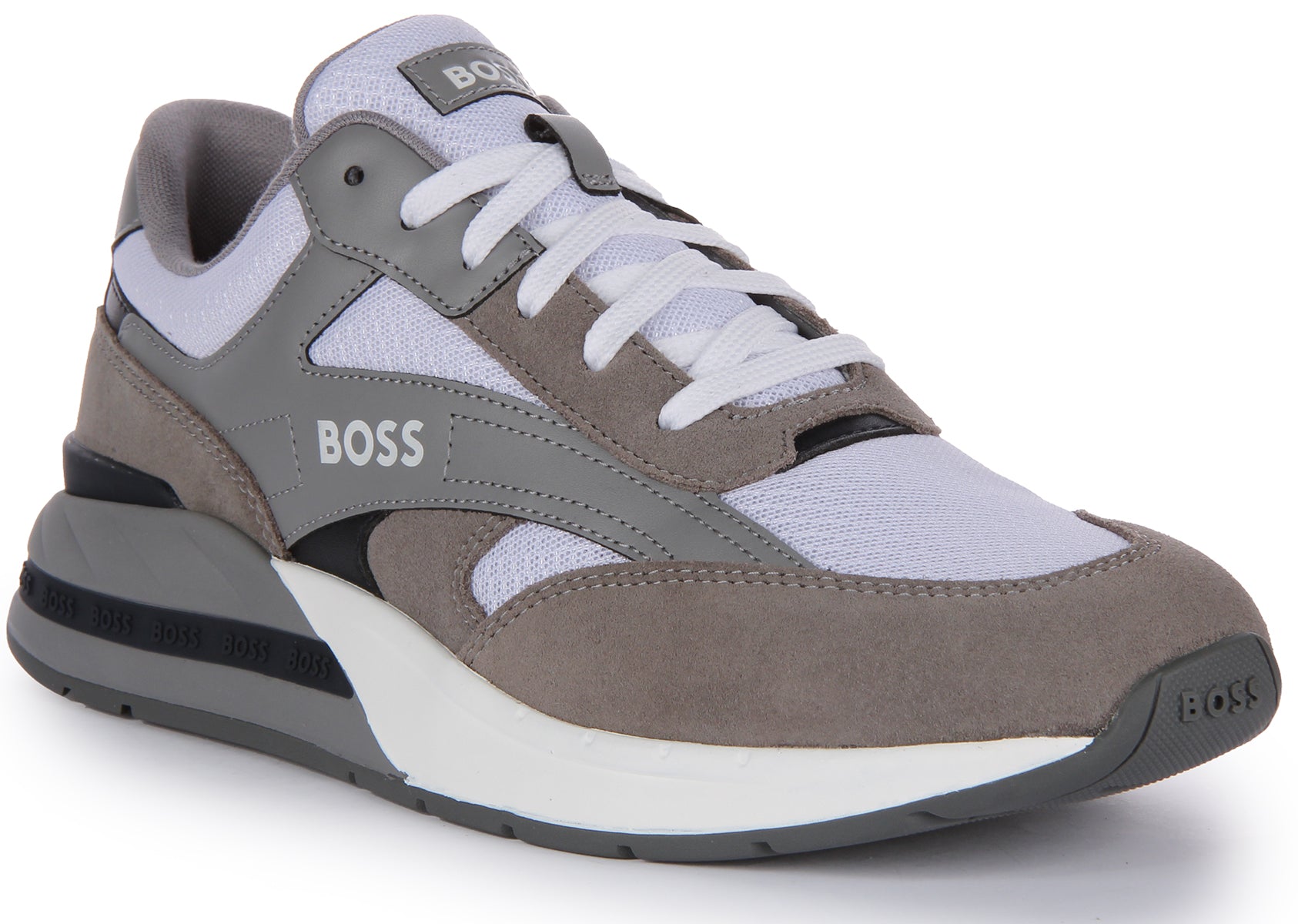 Mens grey 2025 hugo boss trainers